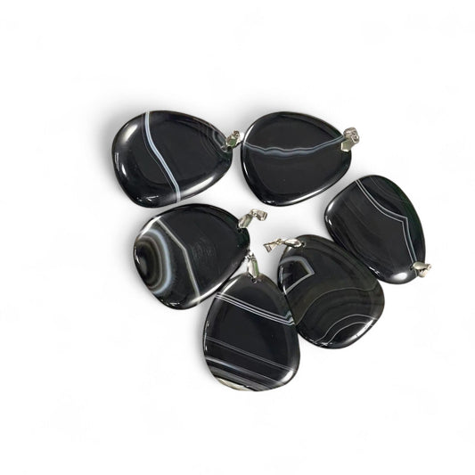 Sardonyx aka Banded Agate Freeform Pendant