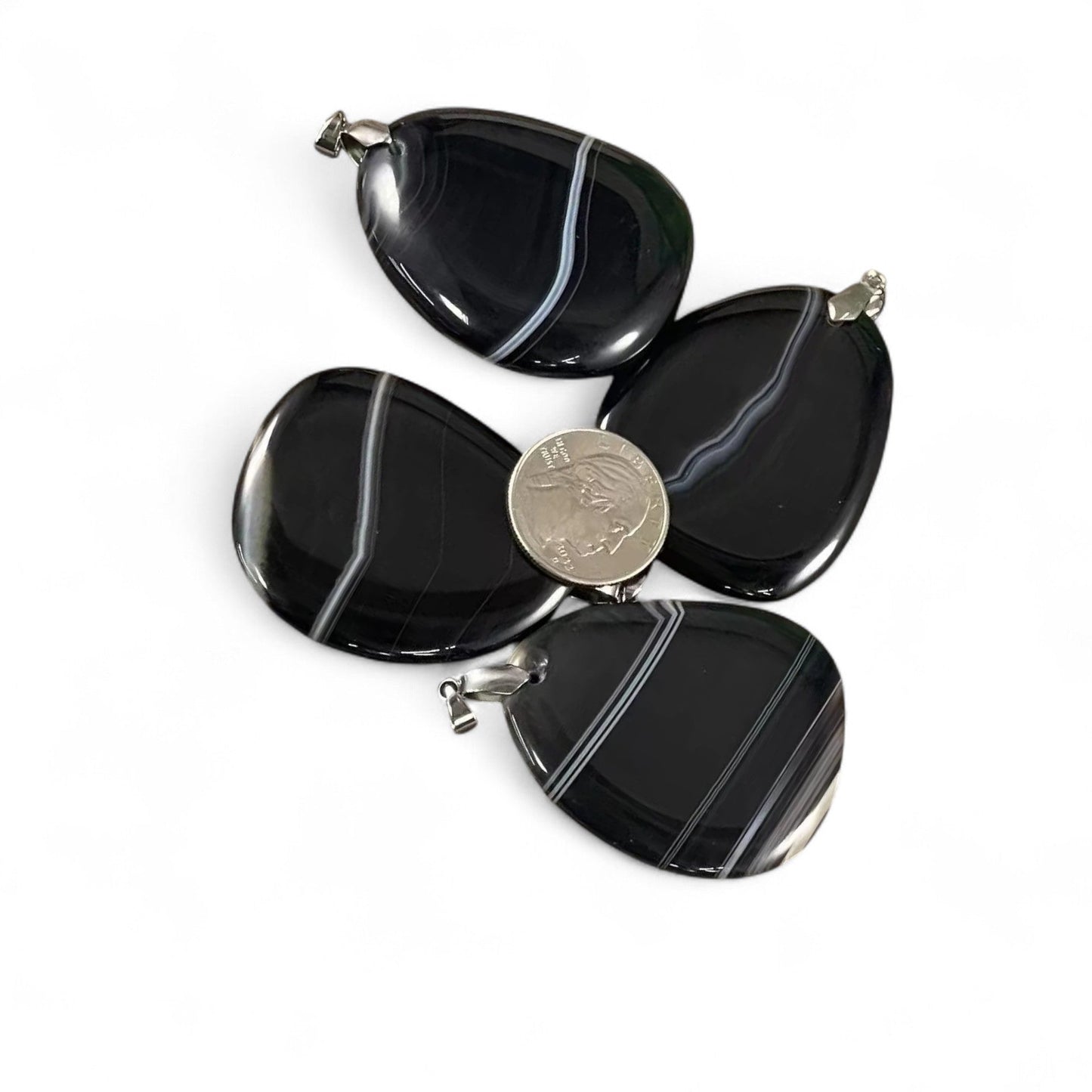 Sardonyx aka Banded Agate Freeform Pendant