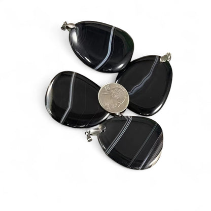 Sardonyx aka Banded Agate Freeform Pendant